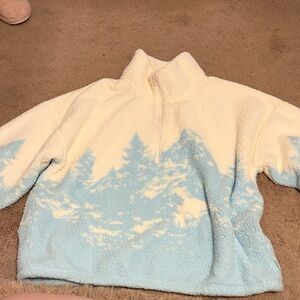 Gilly Hicks Cream and Blue Teddy Jacket